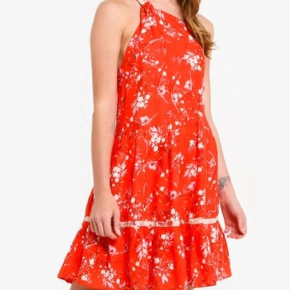 NEW Free People All Mine Mini Dress Red